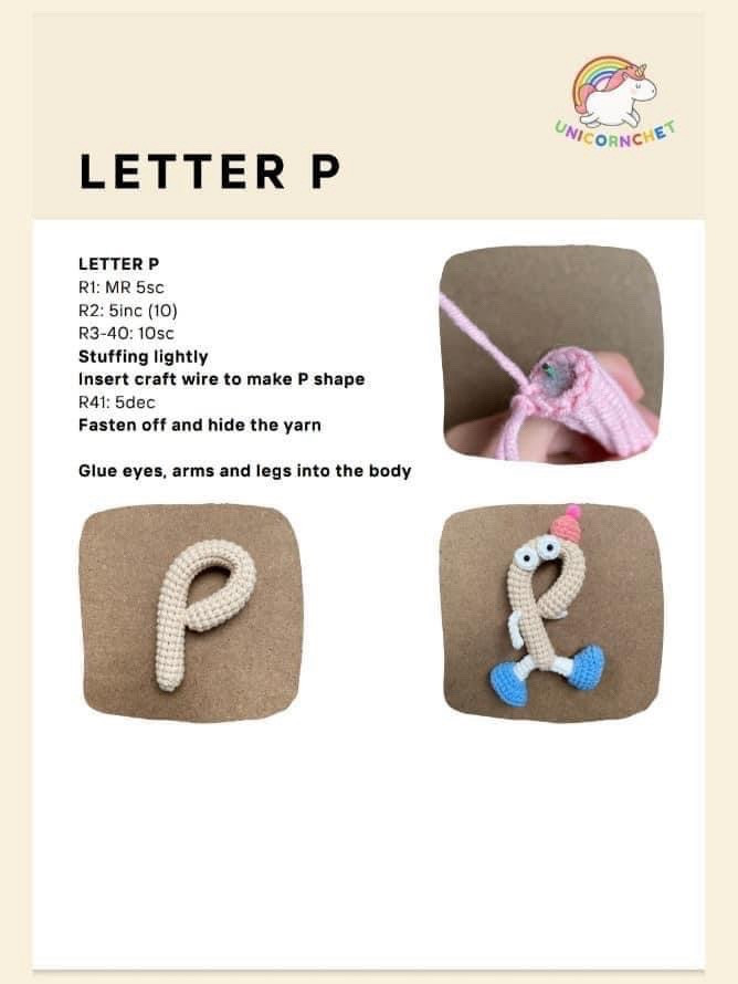 Alphabet Amigurumi Pattern: Letter L and M Keychains