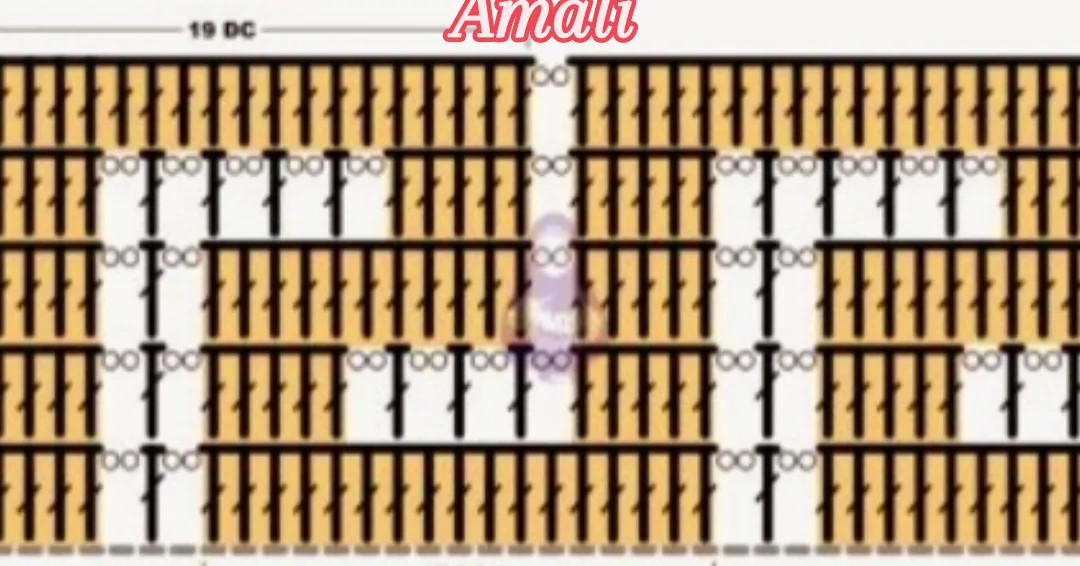 Amali Crochet Chart: Greek Key Circular Motif Pattern with Flat Diagram and Color Guide