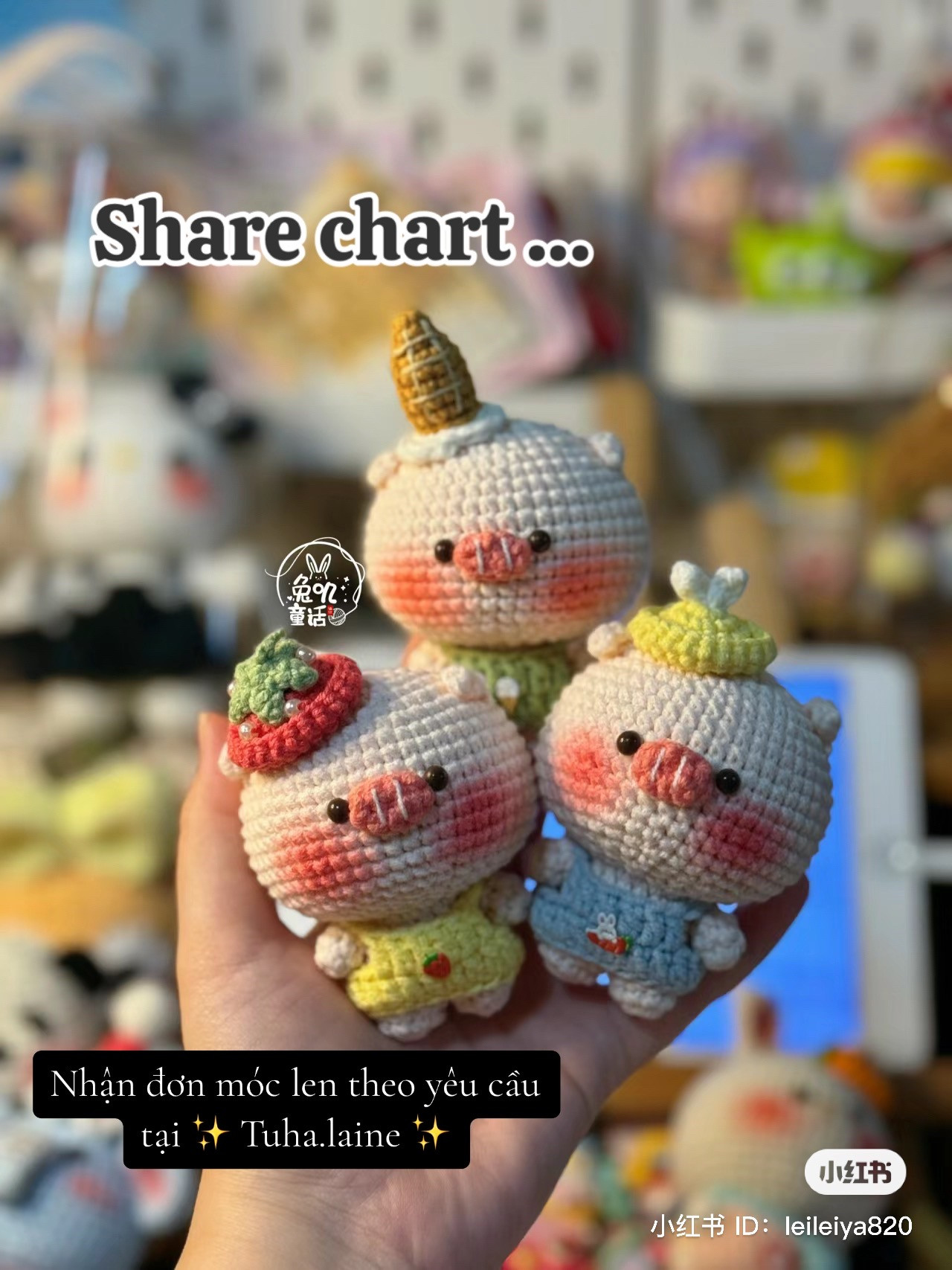 Amigurumi Animal City Crochet Chart Pattern for Pigs and Rabbit