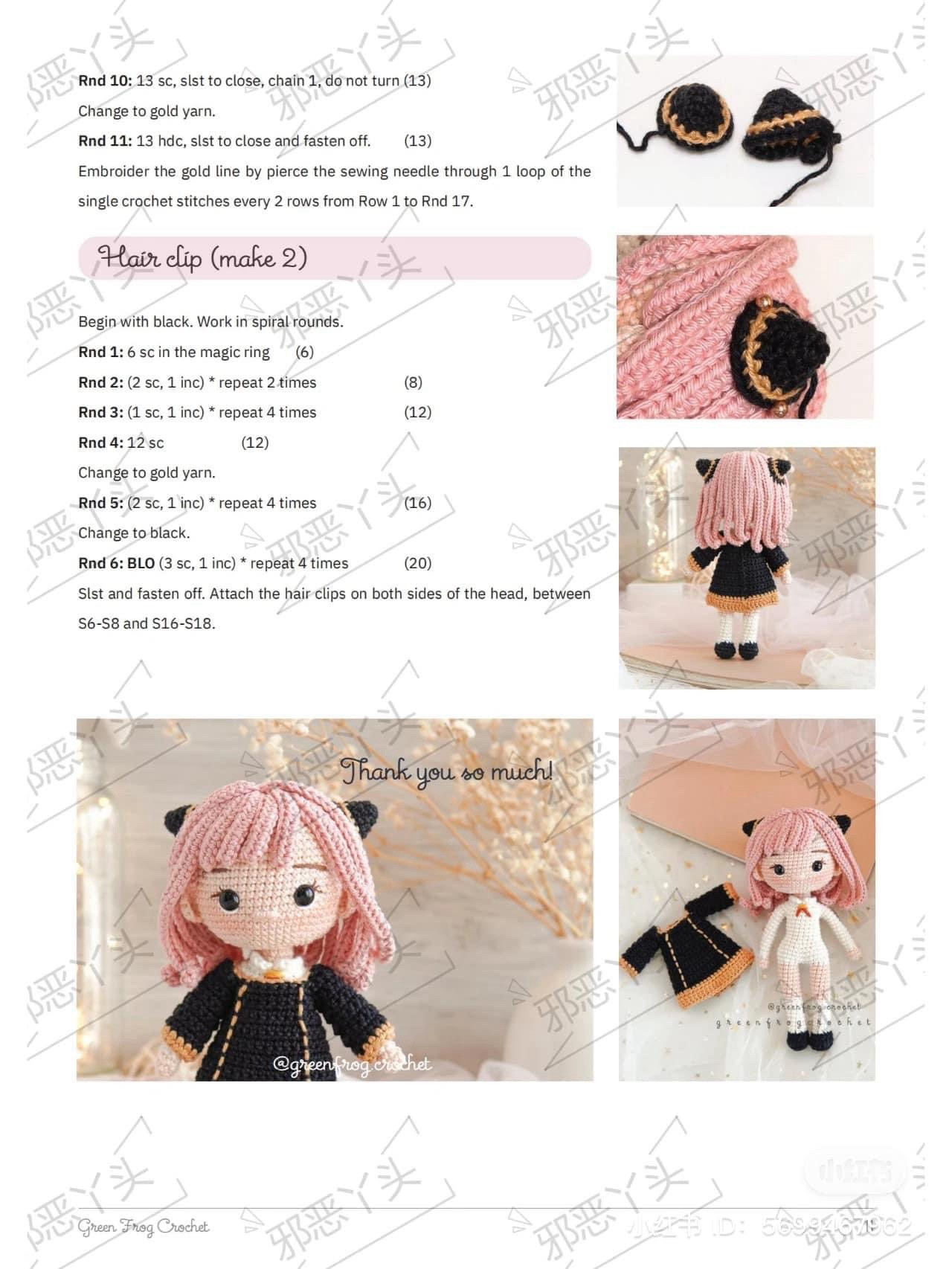 Amigurumi Anya Doll Crochet Pattern Tutorial