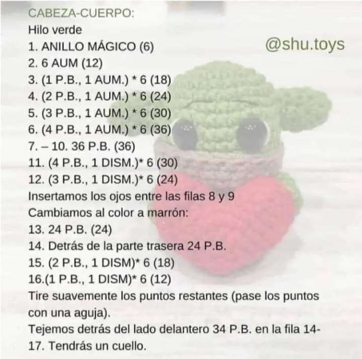Amigurumi Bebé Yoda y Muñeca con Corazón: Patrones de Ganchillo