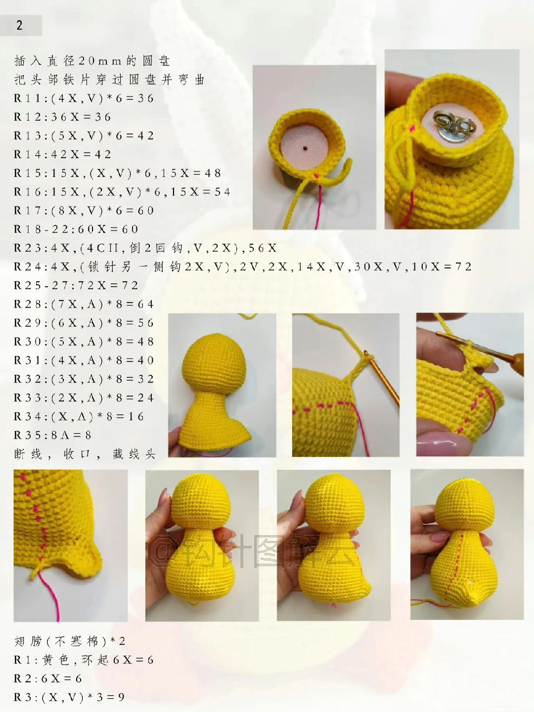 Amigurumi Bunny Chicken Crochet Pattern with Step-by-Step Instructions