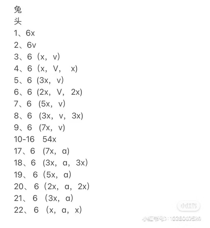 Amigurumi Bunny Rabbit Crochet Pattern Chart with Dress