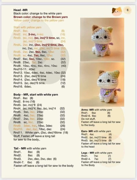 Amigurumi Cat Keychain Free Crochet Pattern Tutorial