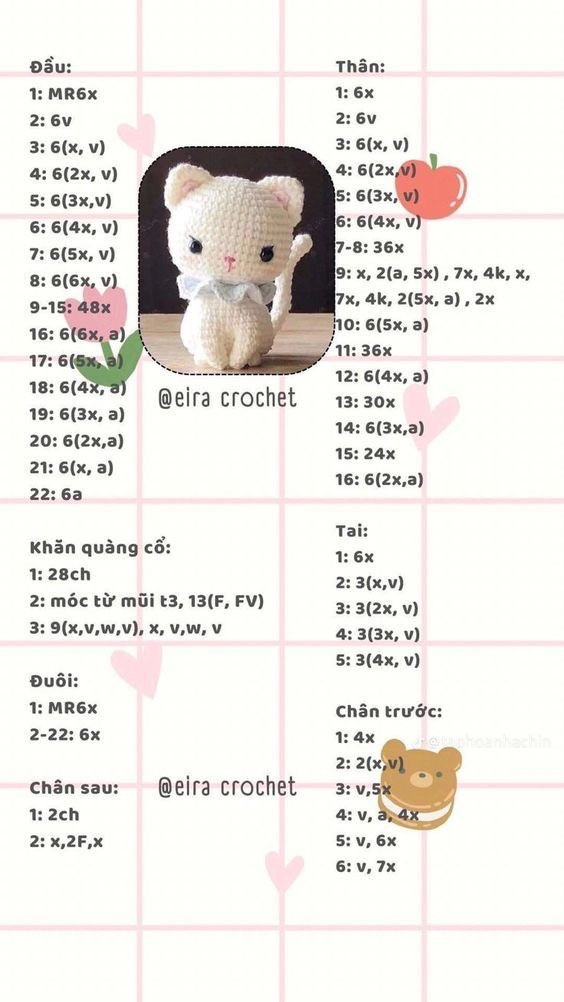 Amigurumi Cat Keychain Free Crochet Pattern Tutorial