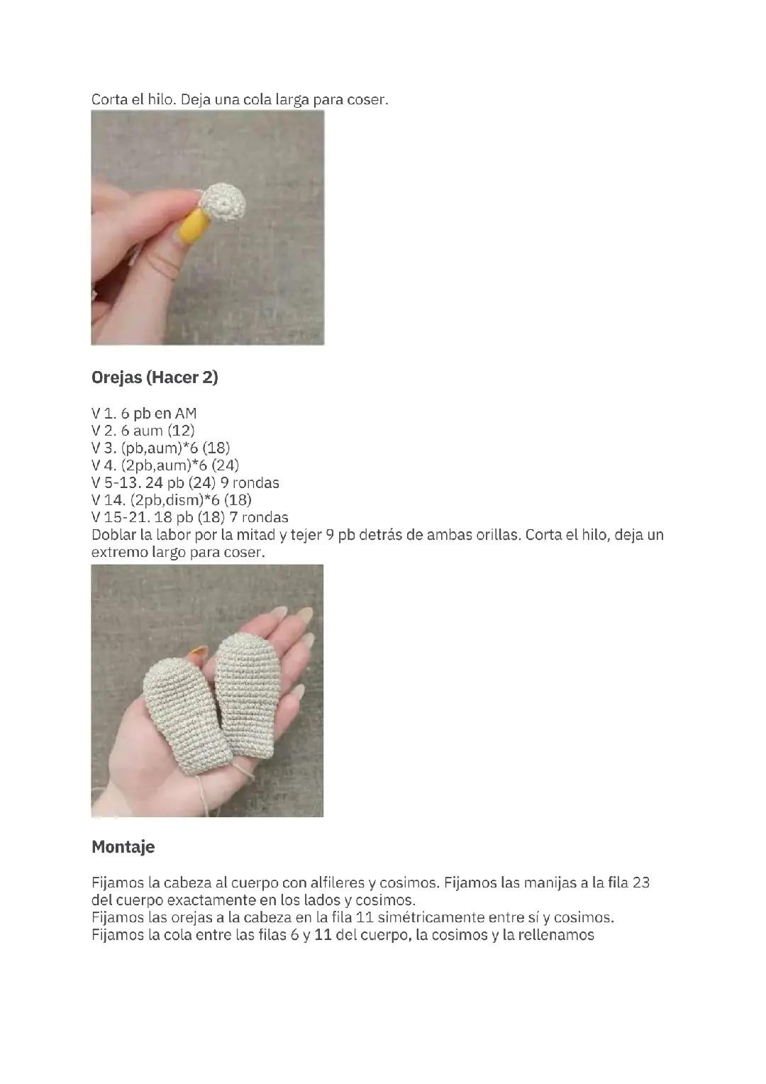 Amigurumi Conejita Ruth PDF Patrón Gratis - Guía paso a paso de crochet