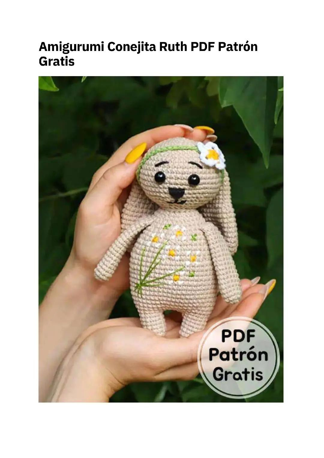 Amigurumi Conejita Ruth PDF Patrón Gratis - Guía paso a paso de crochet