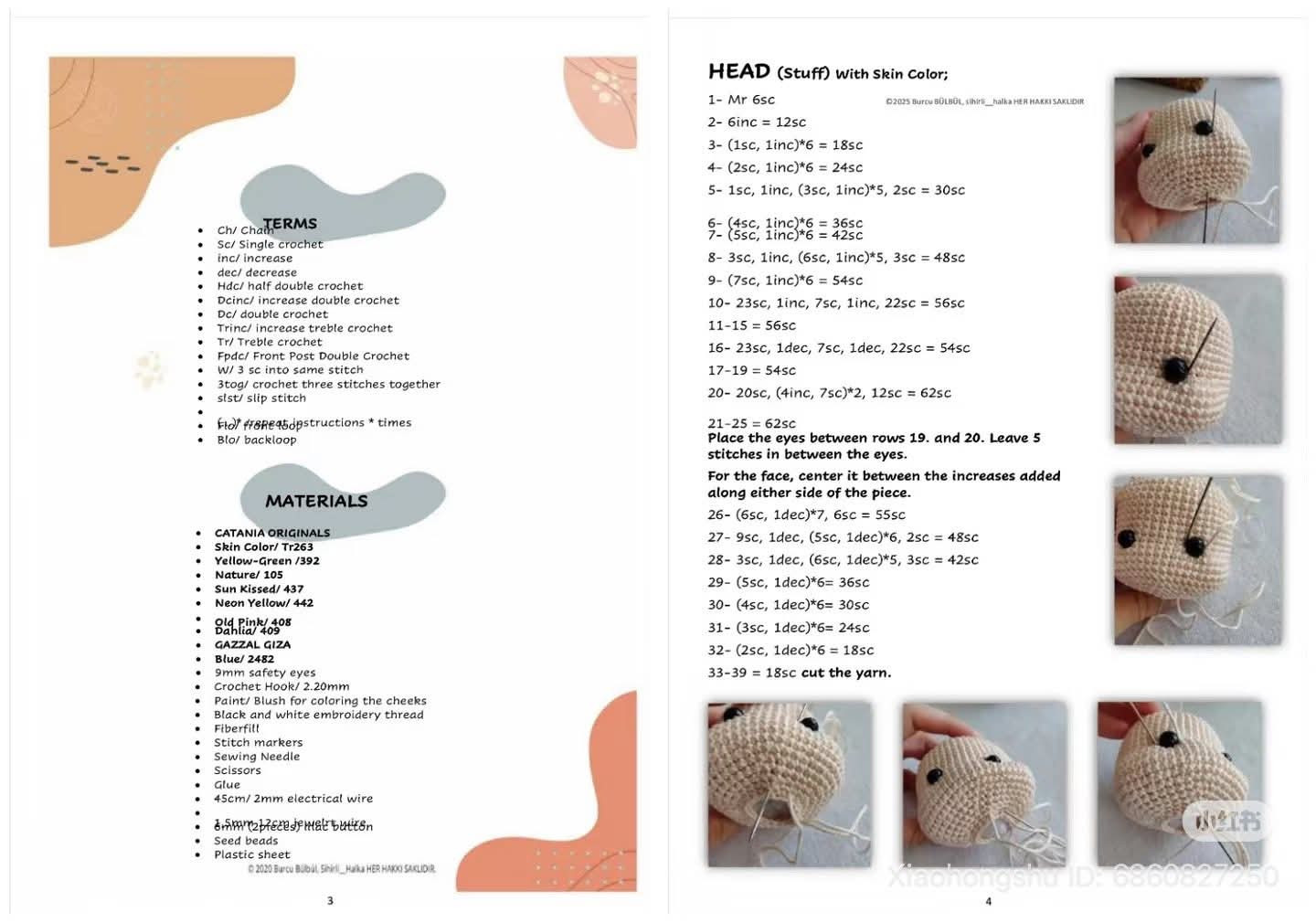 Amigurumi Crochet Doll Pattern with Pink Hair and Yellow Dress