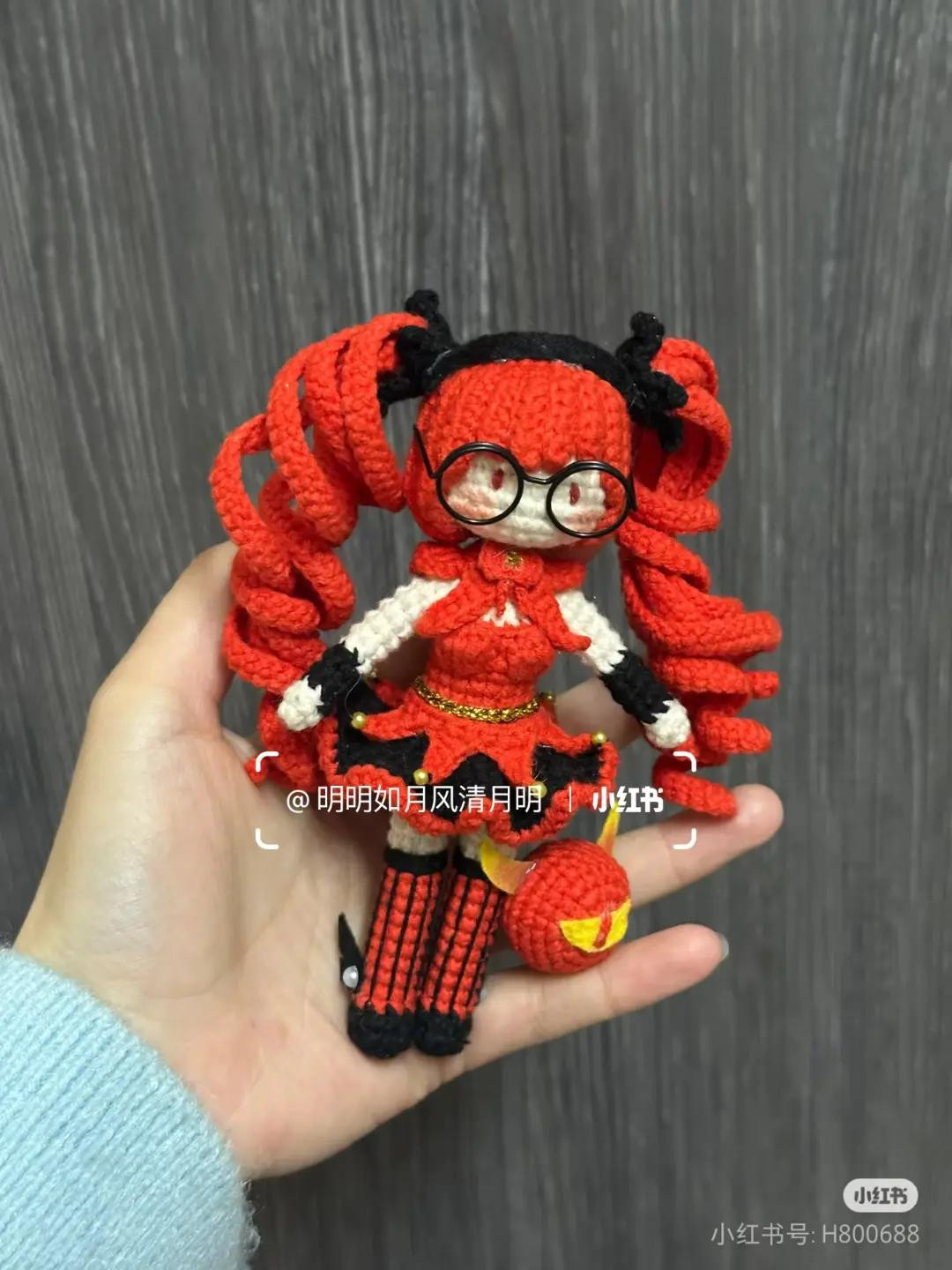 Amigurumi Crochet Pattern Chart for Red Girl Doll