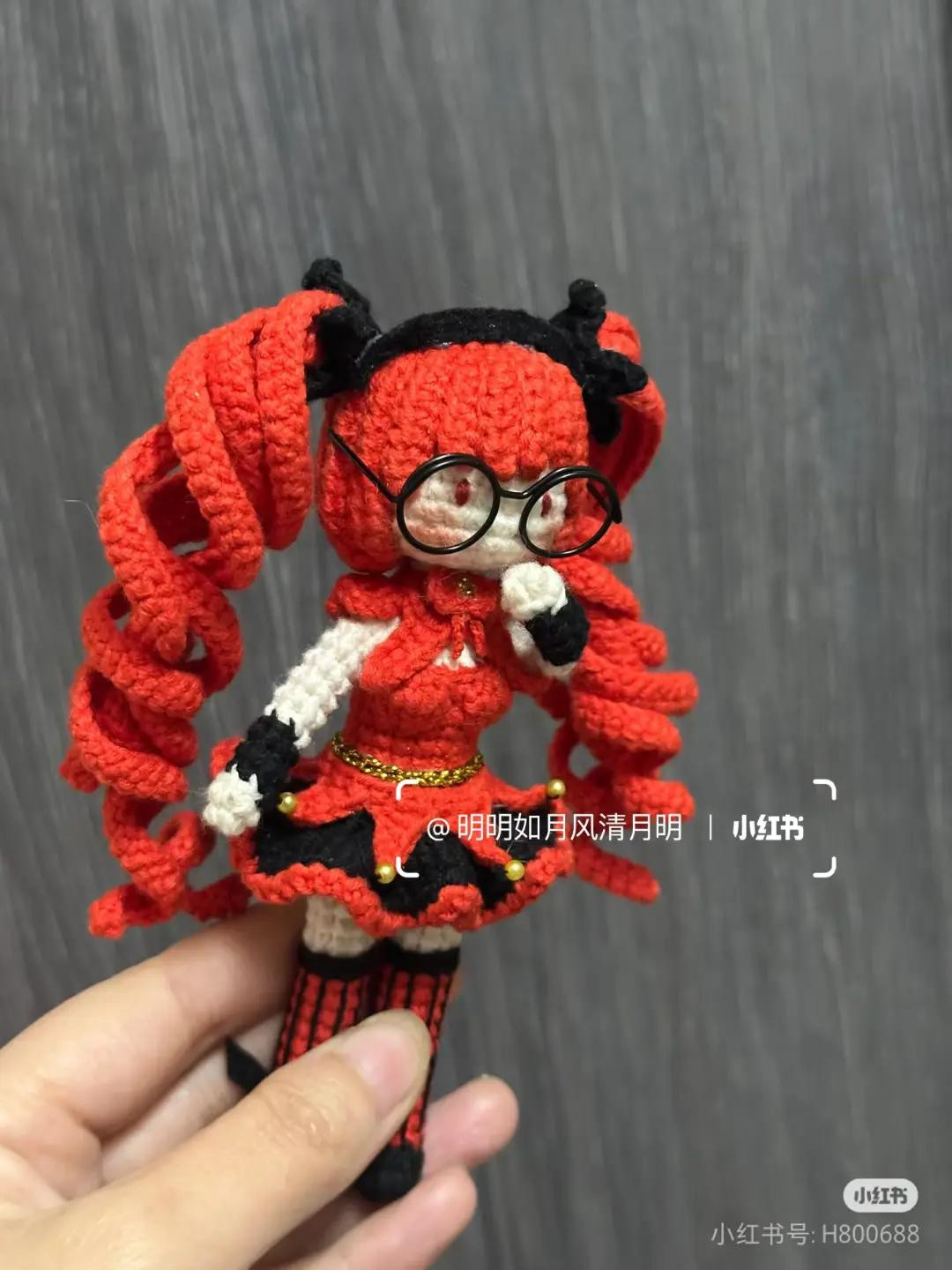 Amigurumi Crochet Pattern Chart for Red Girl Doll