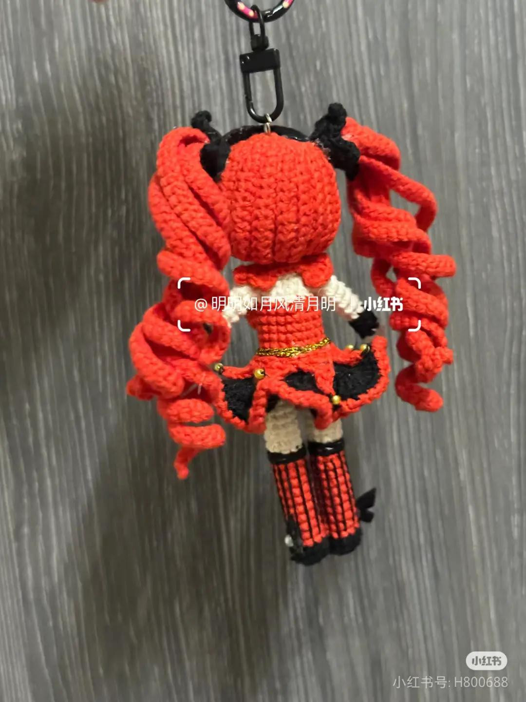 Amigurumi Crochet Pattern Chart for Red Girl Doll