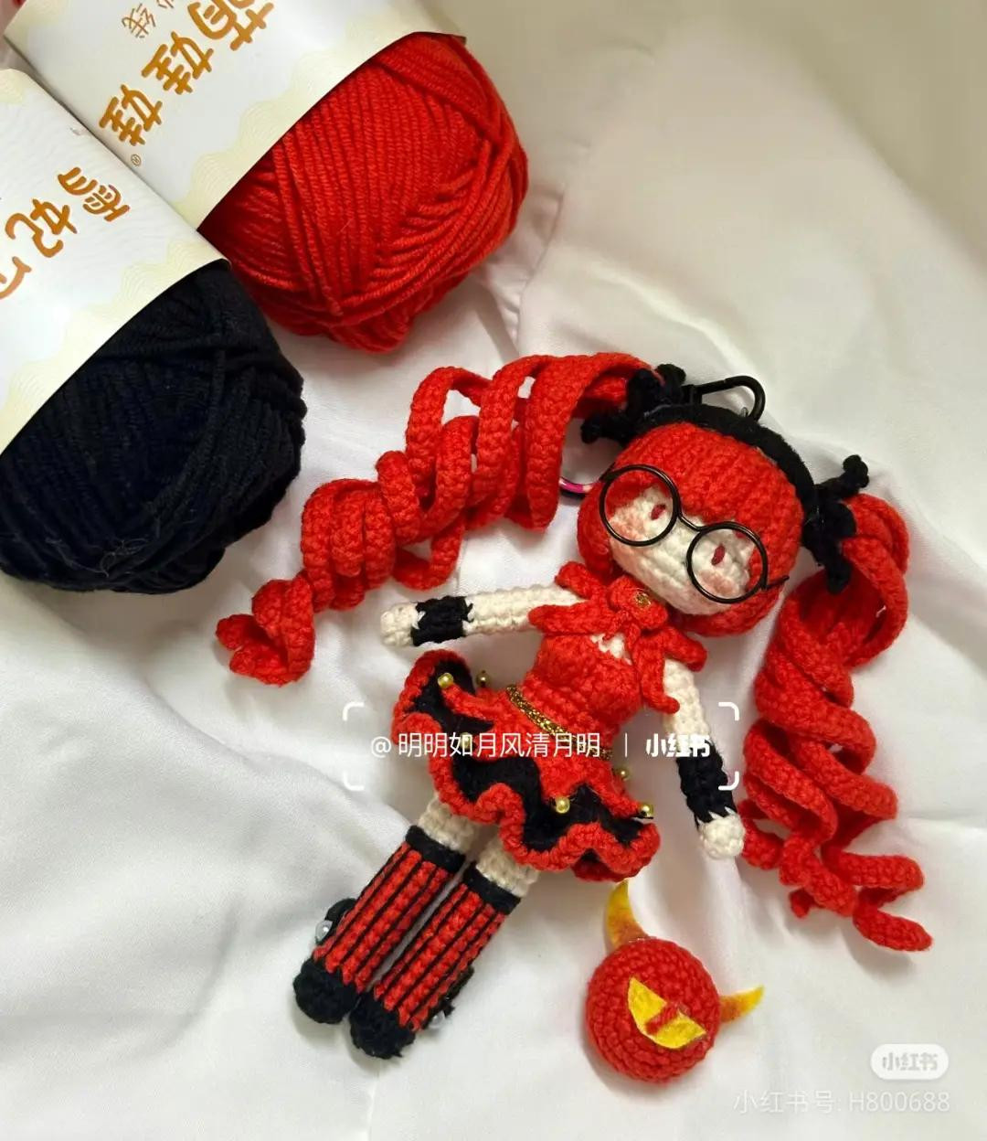 Amigurumi Crochet Pattern Chart for Red Girl Doll