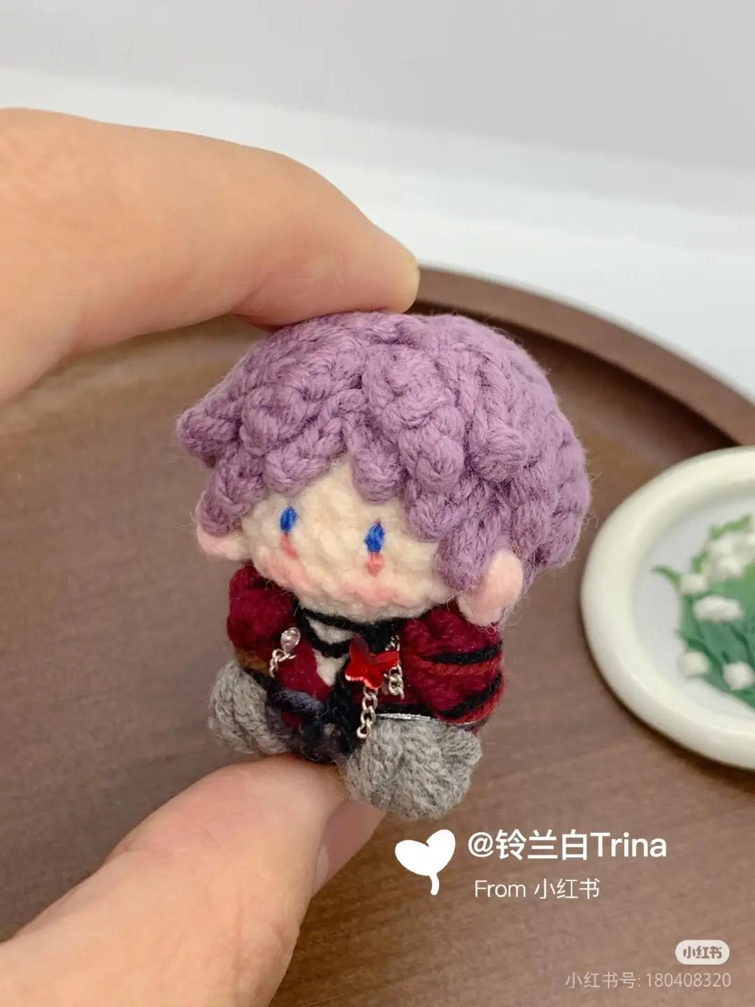 Amigurumi Crochet Pattern Chart: Purple Hair Boy Doll