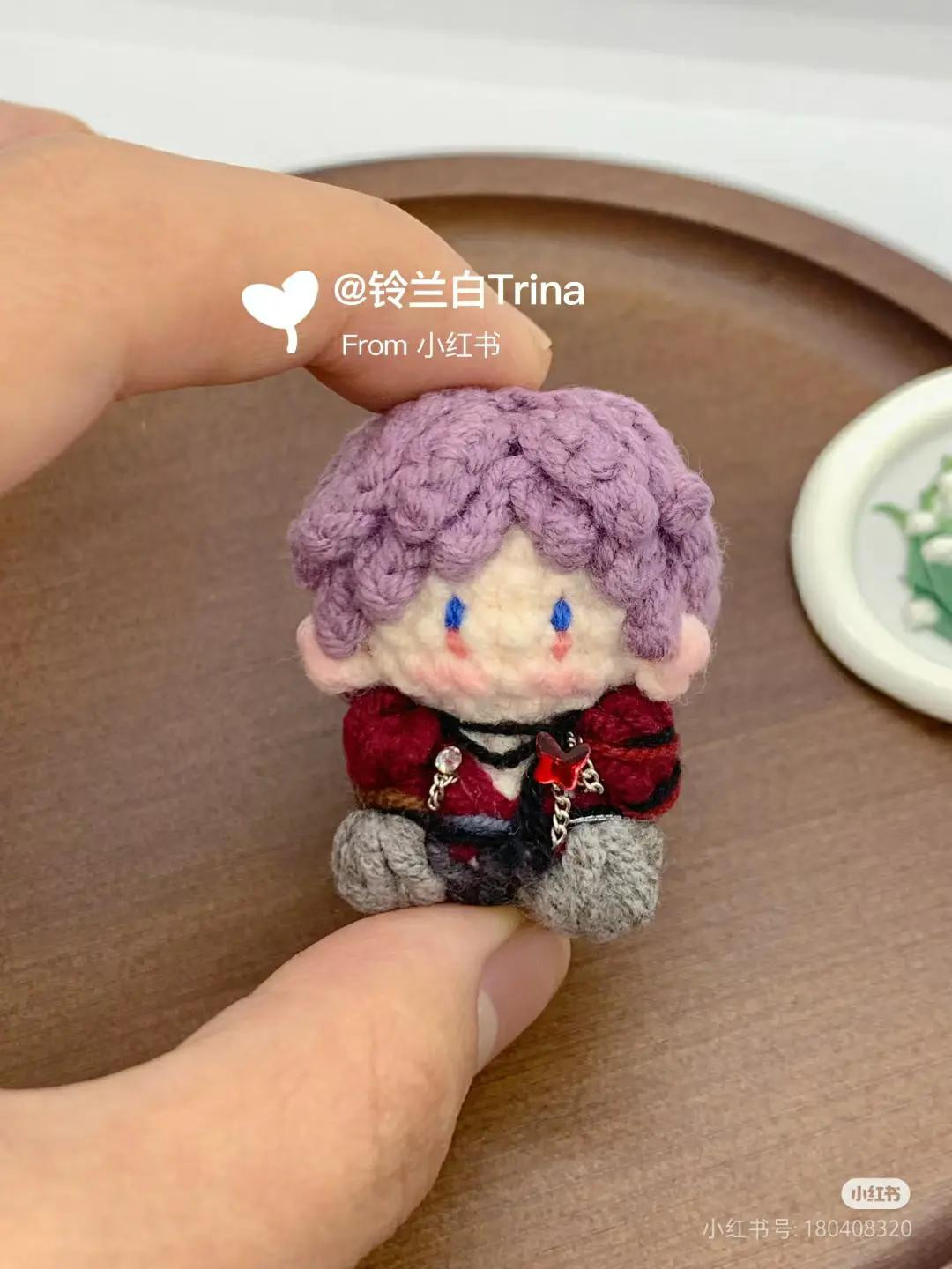 Amigurumi Crochet Pattern Chart: Purple Hair Boy Doll