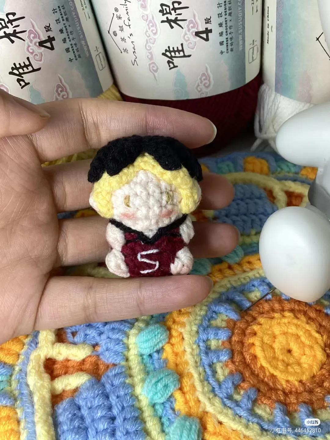 Amigurumi Crochet Pattern for Anime Character with Red Jersey