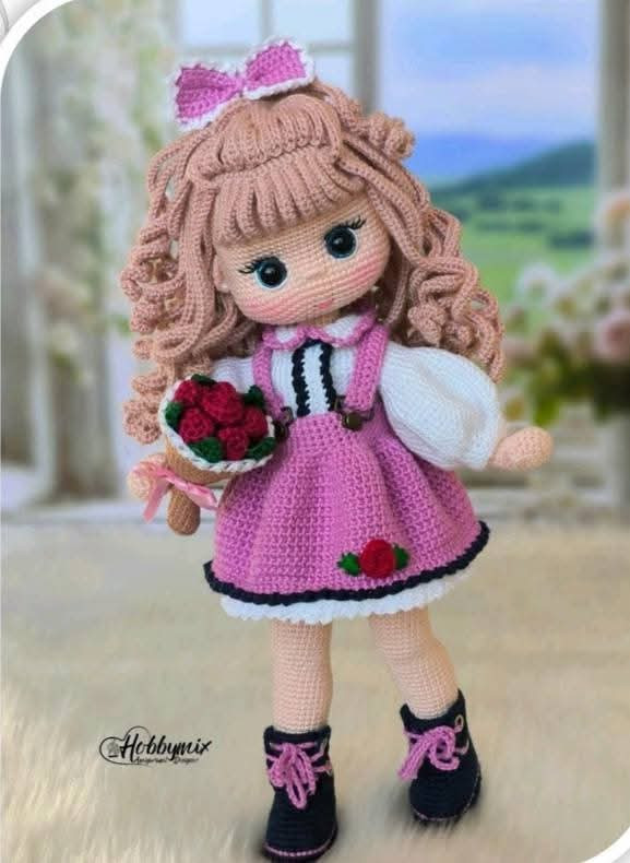 Amigurumi Doll Crochet Pattern: Head, Ears, and Hair Tutorial