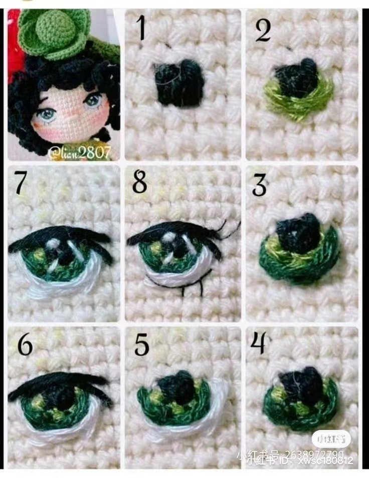 Amigurumi Doll Eyes Crochet Tutorial Step by Step