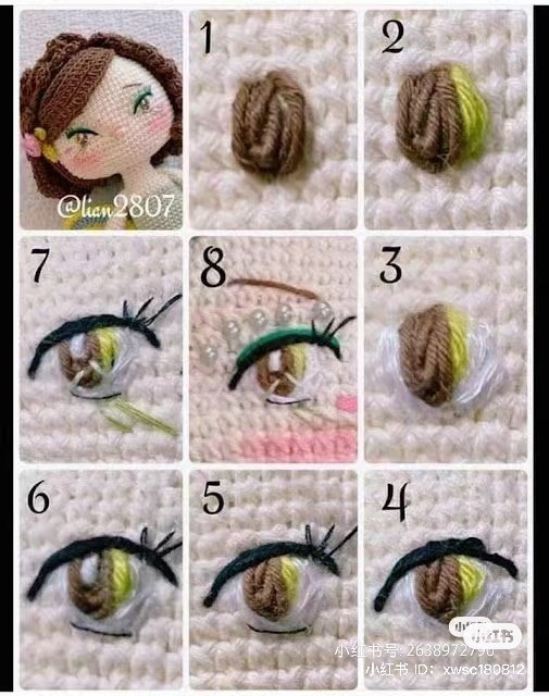 Amigurumi Doll Eyes Crochet Tutorial Step by Step