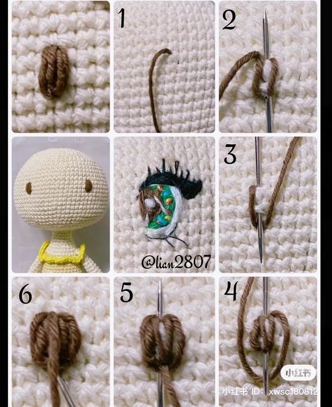Amigurumi Doll Eyes Crochet Tutorial Step by Step