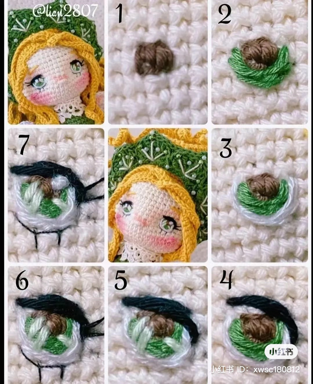 Amigurumi Doll Eyes Crochet Tutorial Step by Step