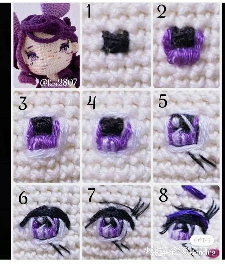Amigurumi Doll Eyes Crochet Tutorial Step by Step