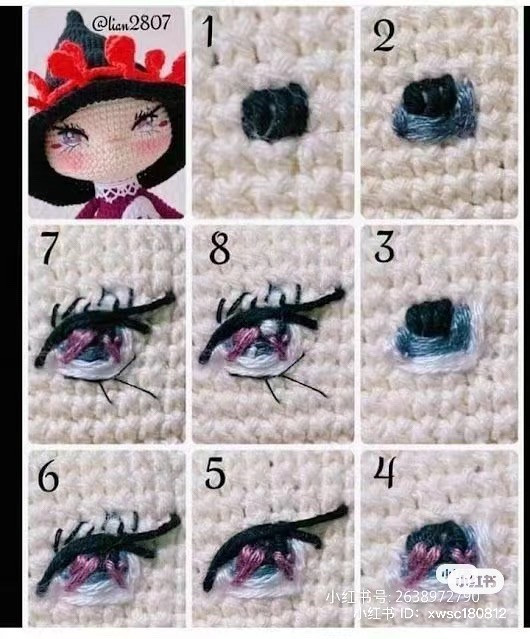 Amigurumi Doll Eyes Crochet Tutorial Step by Step