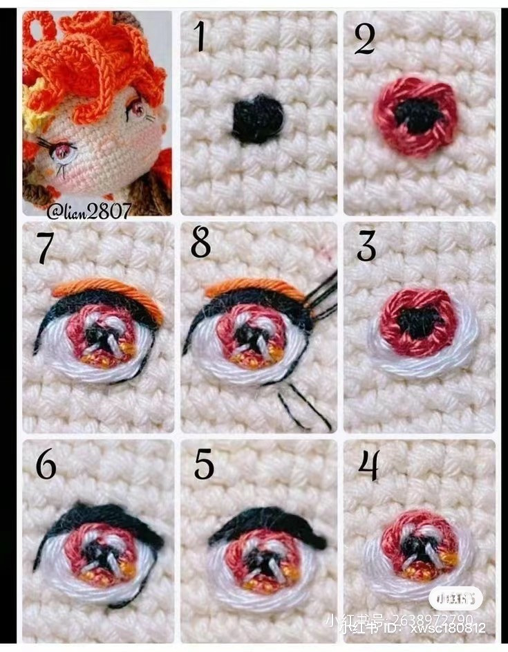 Amigurumi Doll Eyes Crochet Tutorial Step by Step