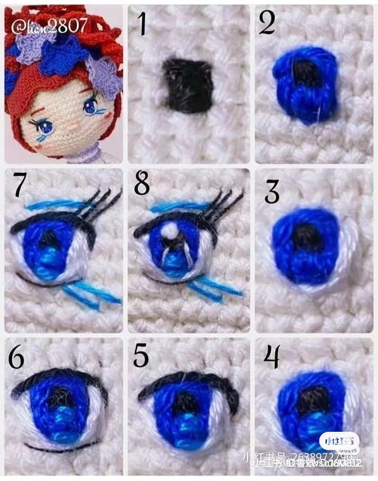 Amigurumi Doll Eyes Crochet Tutorial Step by Step