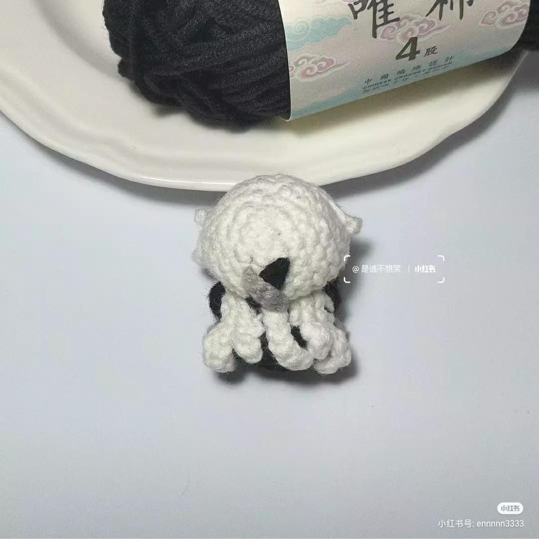 Amigurumi Doll Pattern: White and Black Hair Character with Detailed Crochet Chart