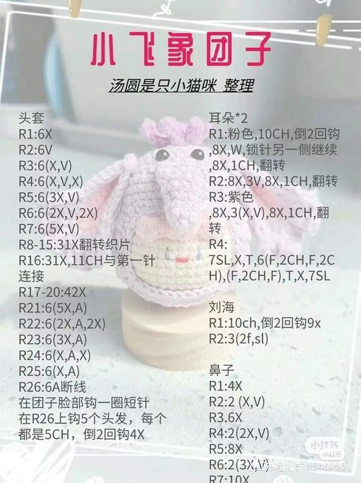 Amigurumi Doll Patterns: Dumbo and Basic Body Chart