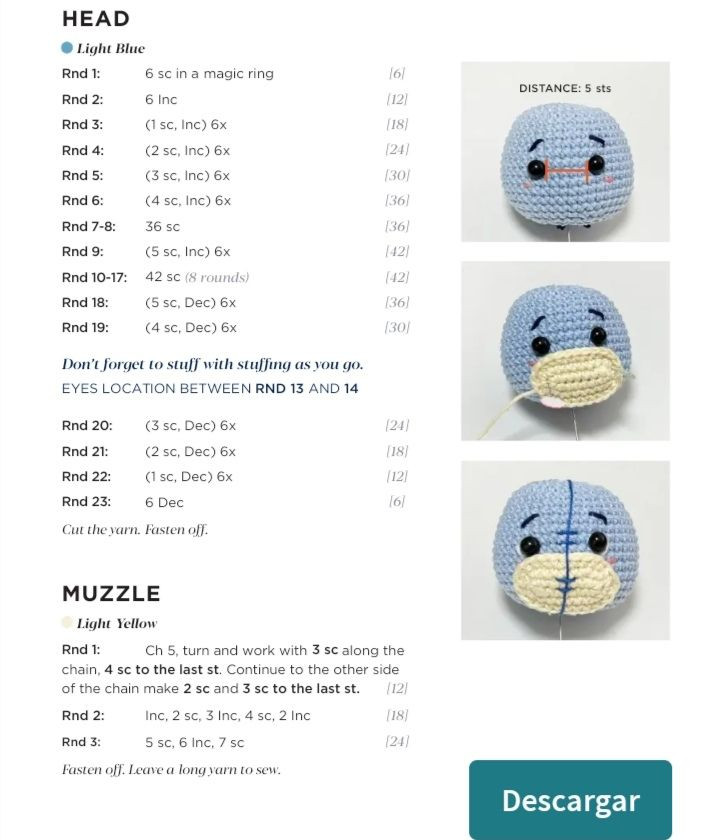 Amigurumi Elephant Crochet Pattern: Free Chart and Instructions