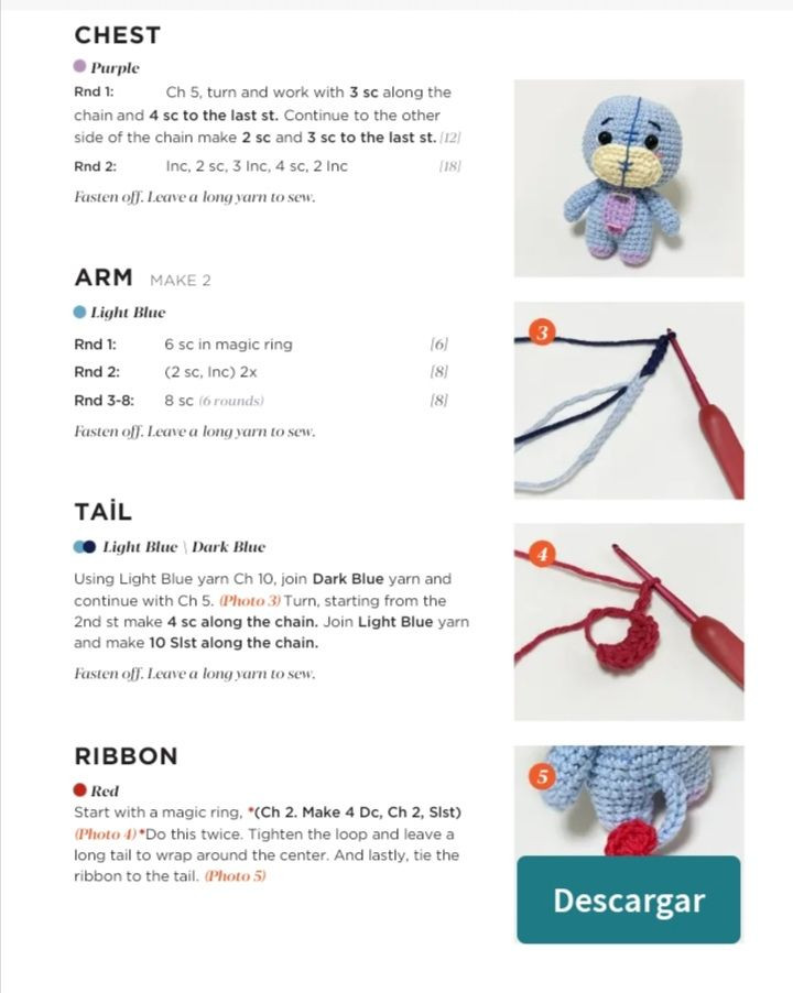 Amigurumi Elephant Crochet Pattern: Free Chart and Instructions