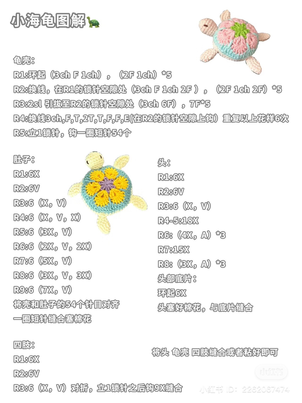 Amigurumi Flower Shell Turtle Crochet Pattern