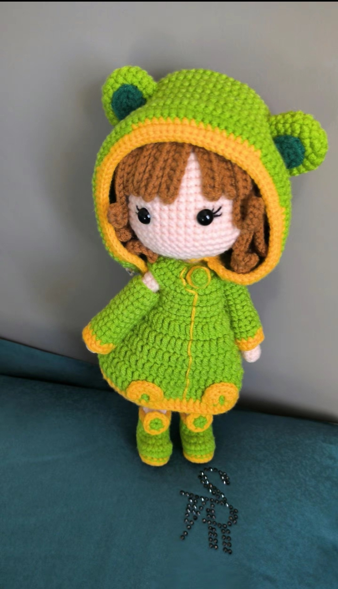 Amigurumi Frog Hoodie Pattern Chart for Doll