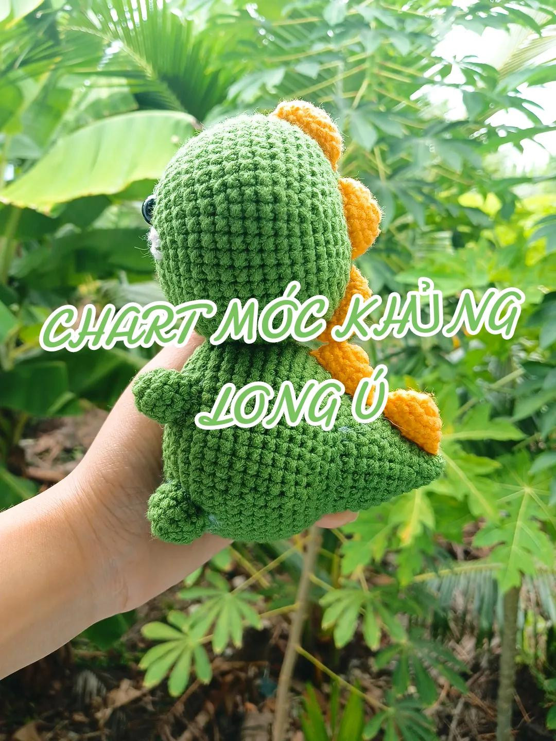 Amigurumi Green Dinosaur Crochet Pattern Chart with Instructions