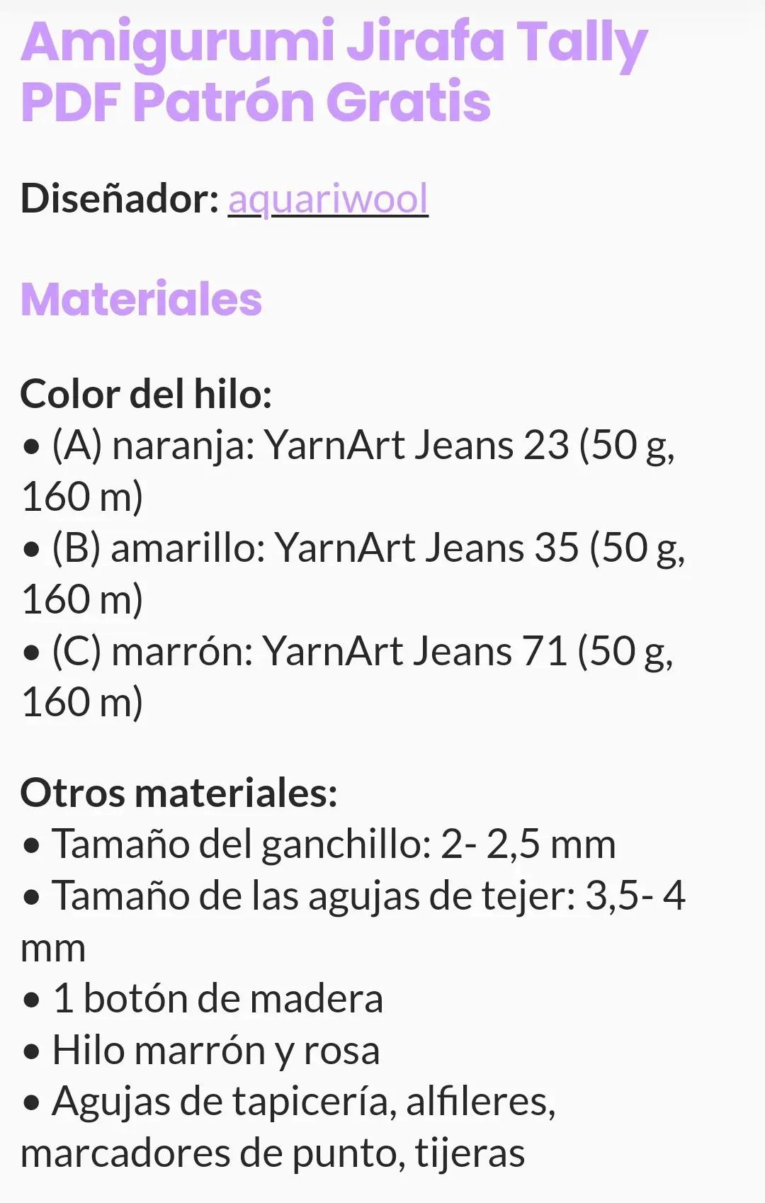 Amigurumi Jirafa Tally: Patrón Gratis PDF de Gaceta Amarilla y Naranja