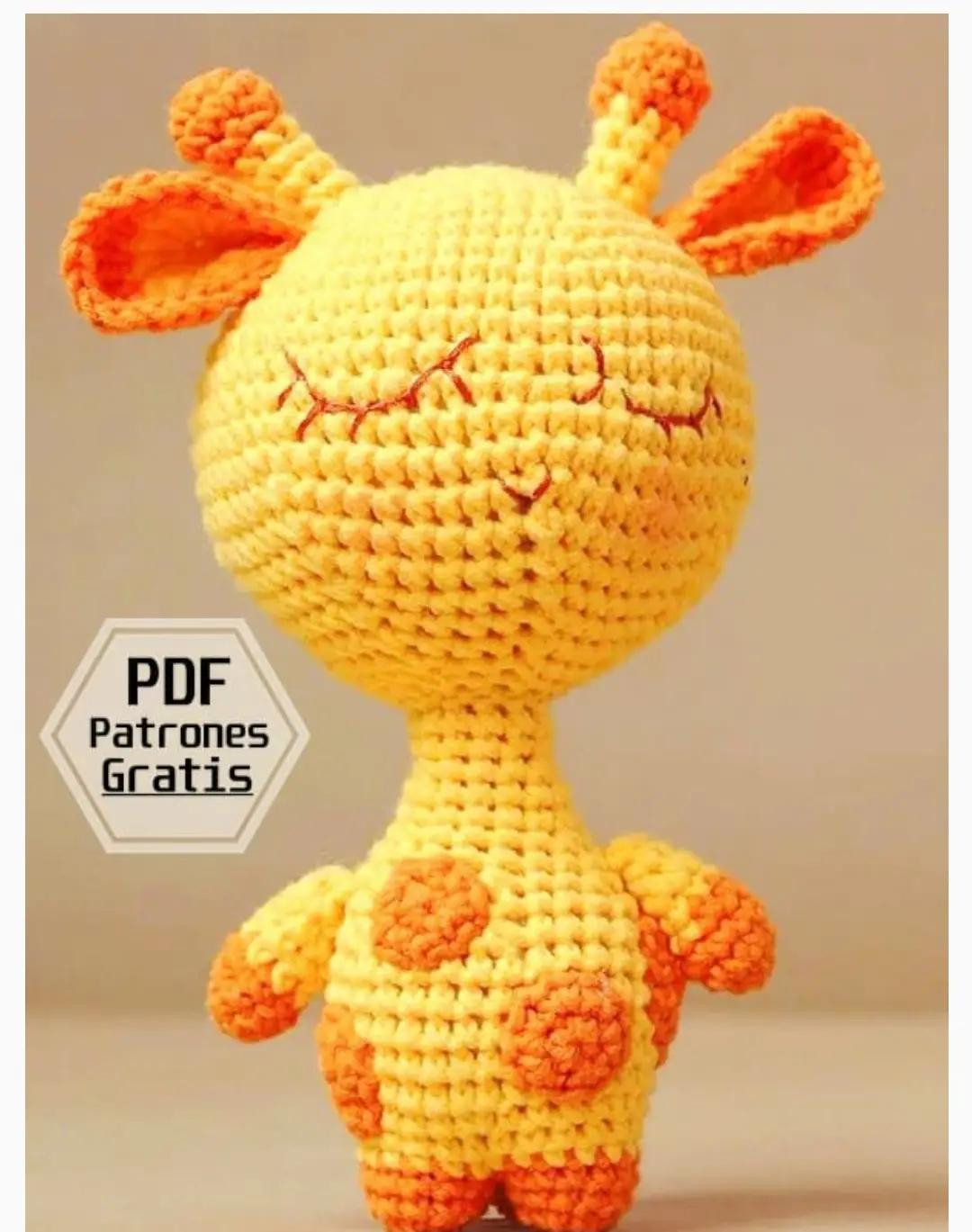Amigurumi Jirafa Tally: Patrón Gratis PDF de Gaceta Amarilla y Naranja