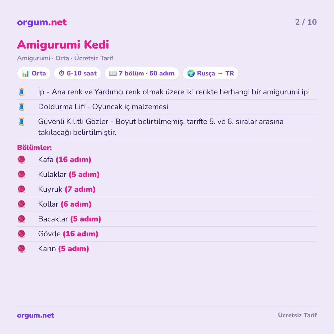 Amigurumi Kedi: Ücretsiz Móc Len Hướng Dẫn Chi Tiết Từ A-Z