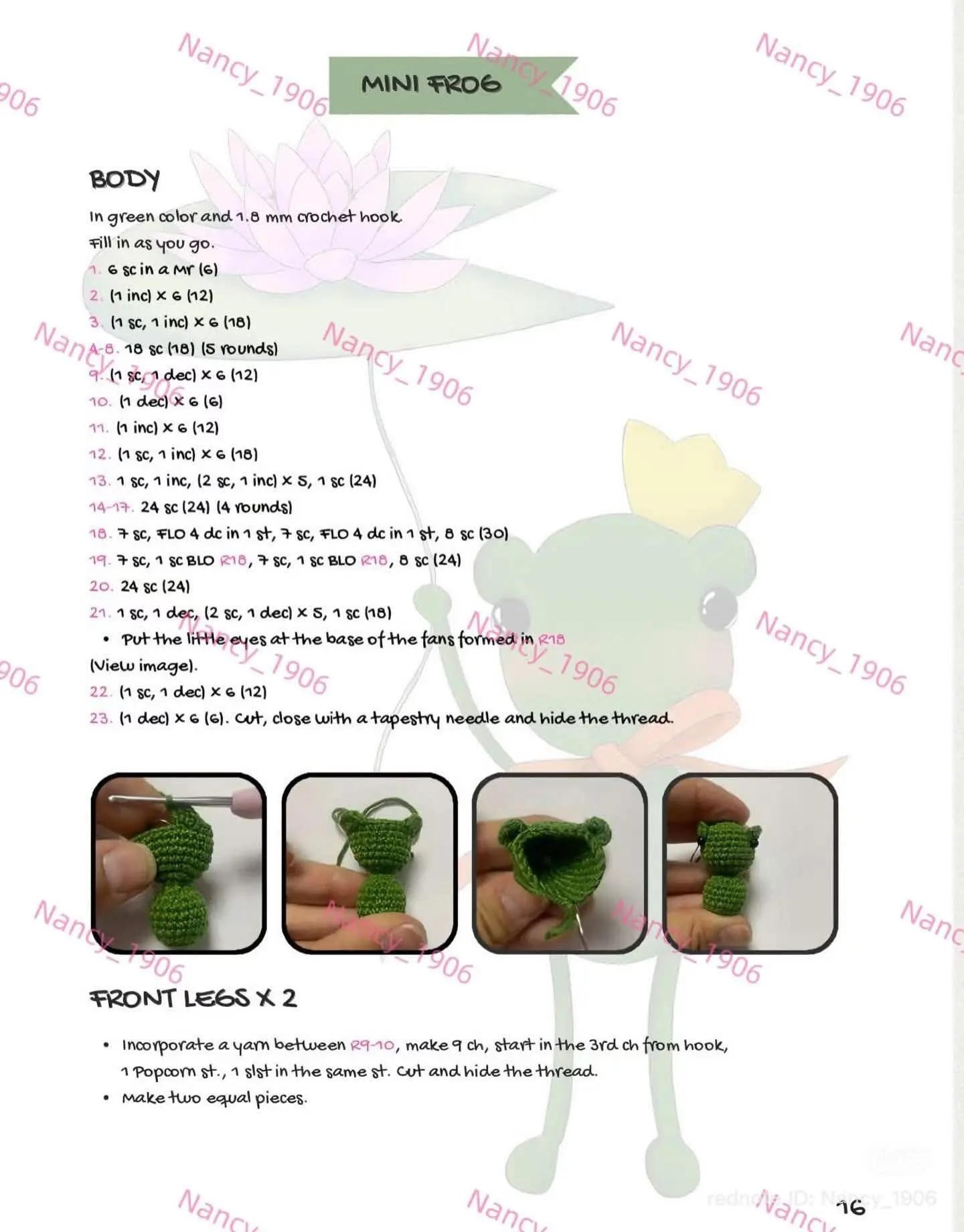 Amigurumi Laia Frog Girl Doll Crochet Pattern Tutorial