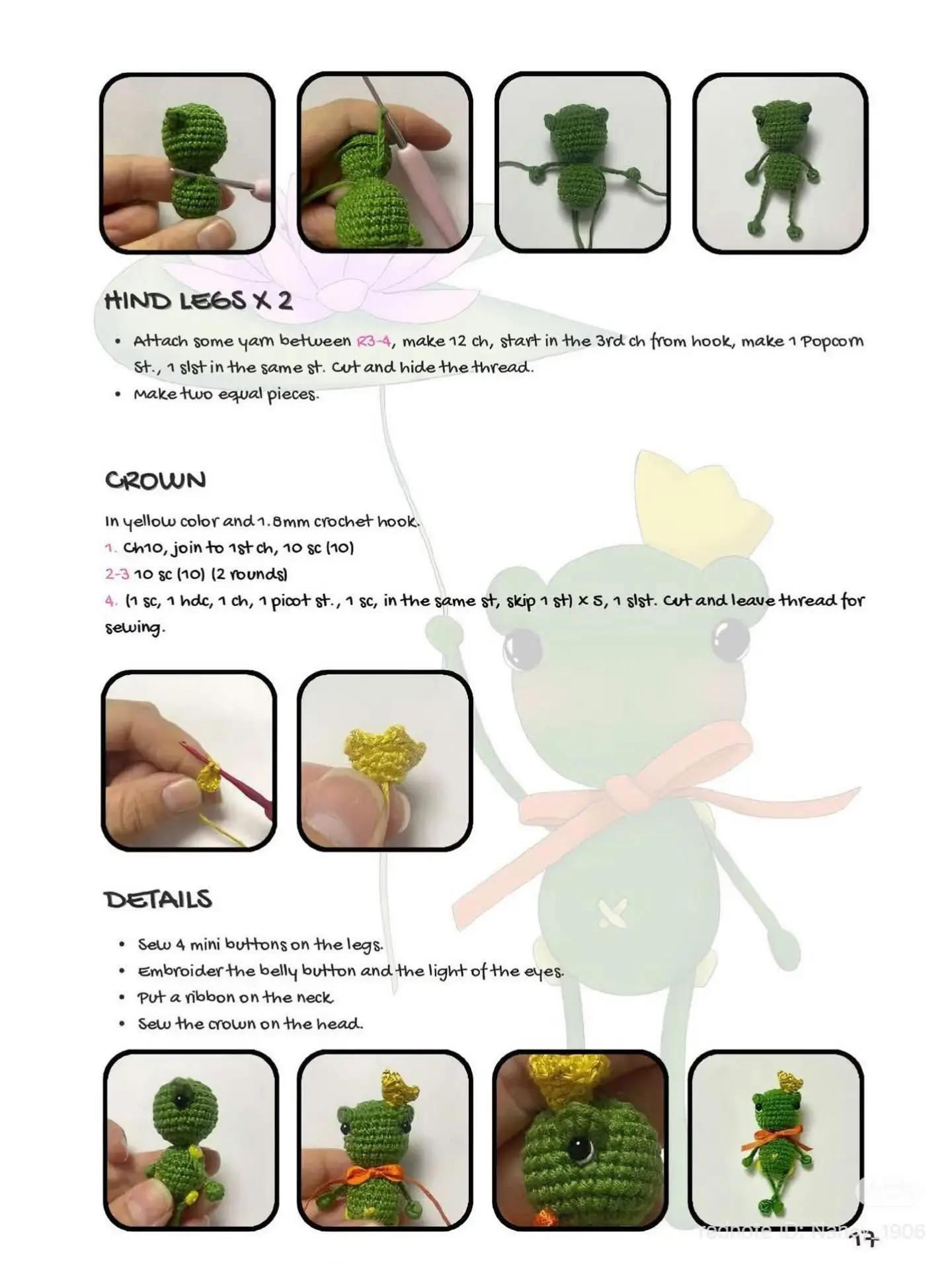 Amigurumi Laia Frog Girl Doll Crochet Pattern Tutorial