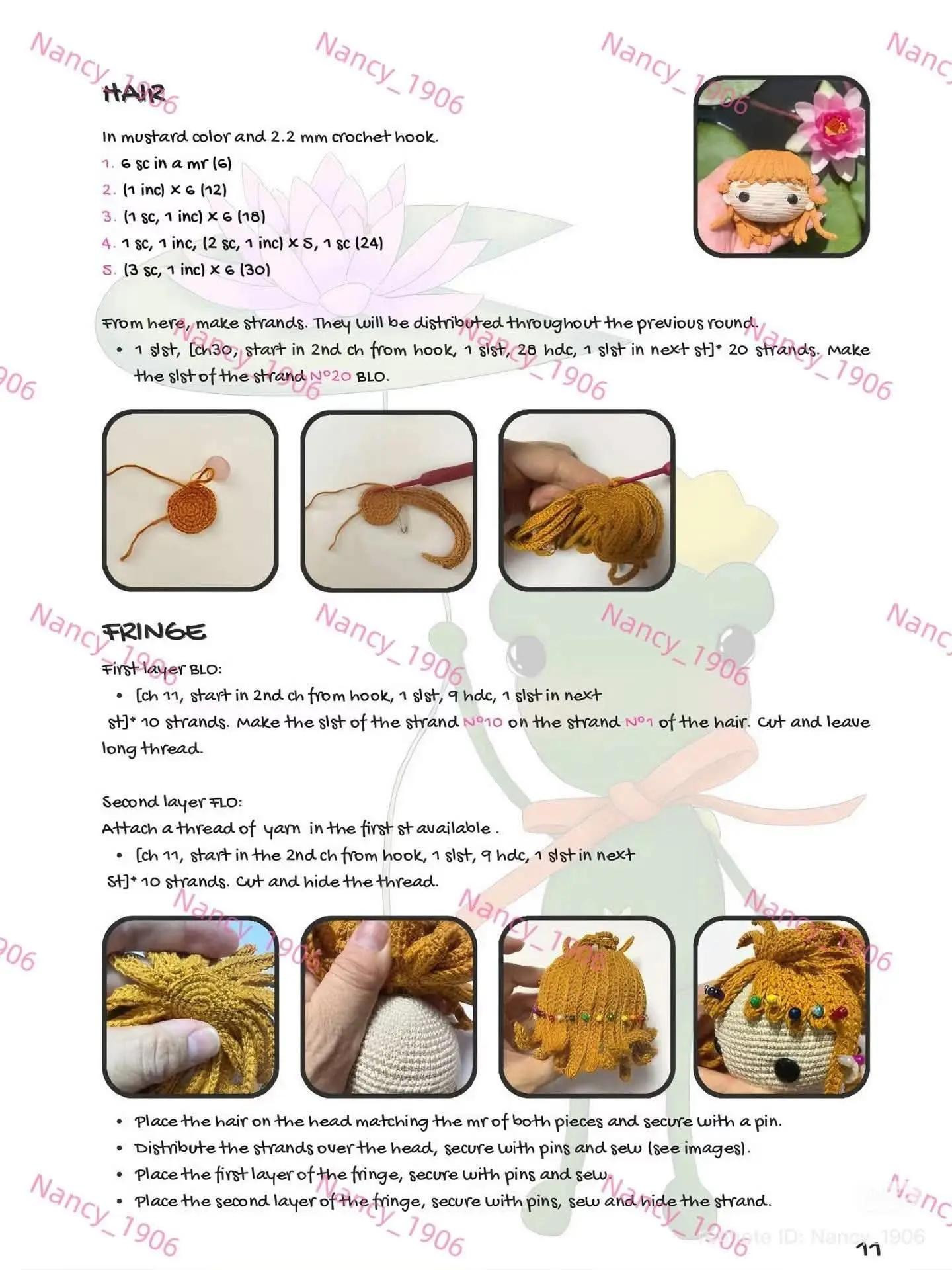 Amigurumi Laia Frog Girl Doll Crochet Pattern Tutorial