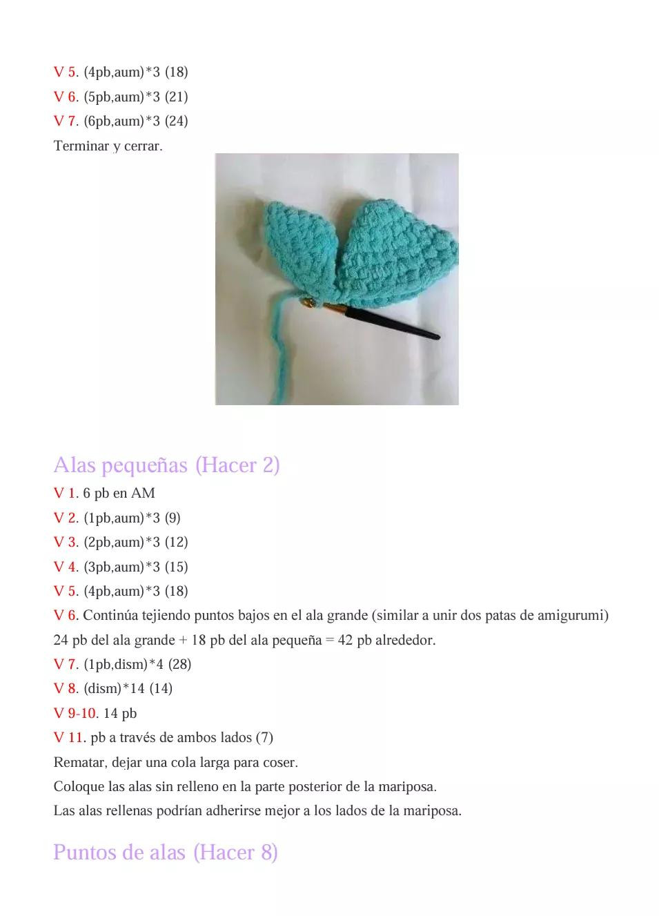 Amigurumi Mariposa de Peluche PDF Patrón Gratis