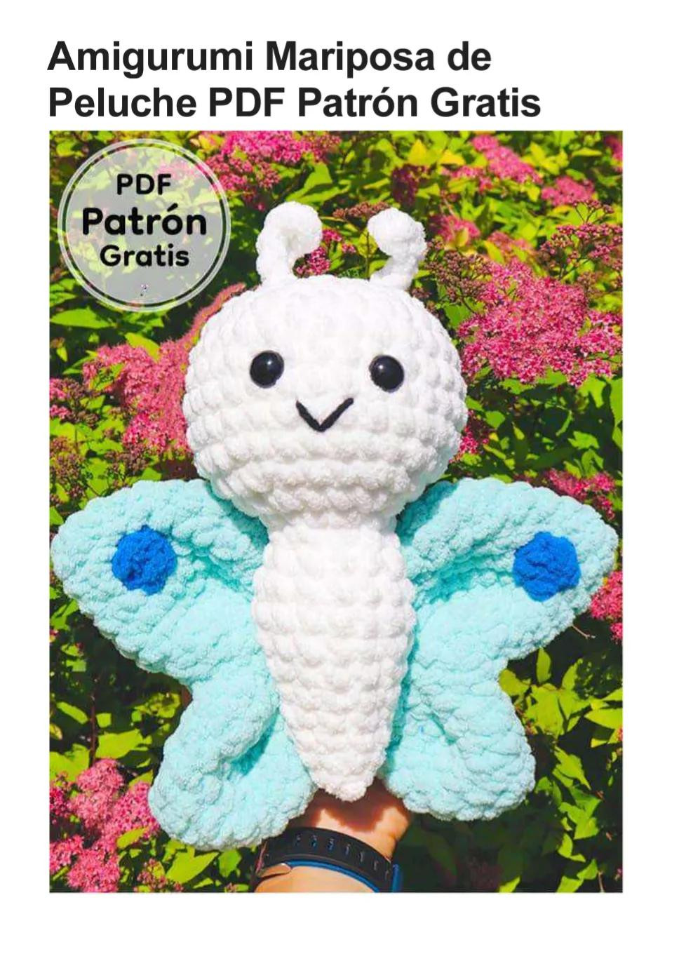 Amigurumi Mariposa de Peluche PDF Patrón Gratis