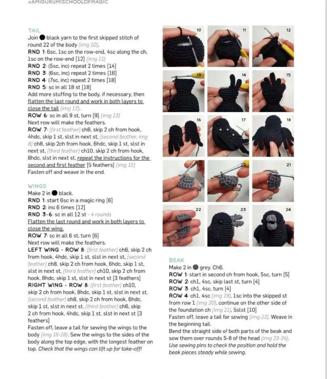 Amigurumi Messenger Crow Crochet Pattern Tutorial