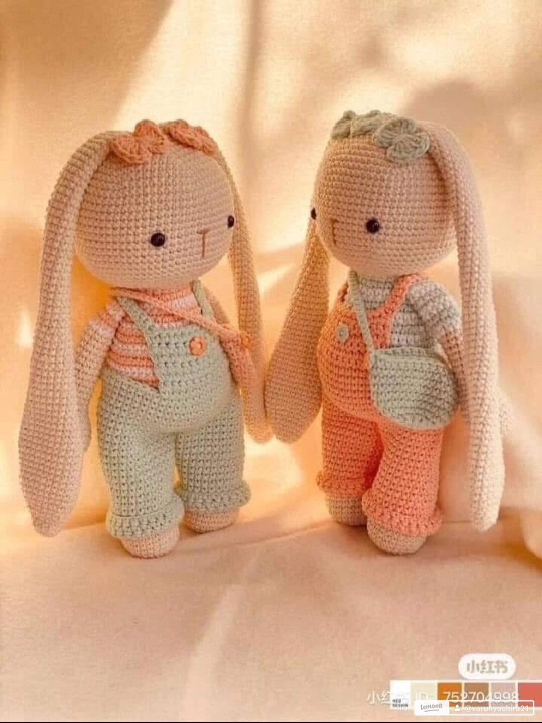 Amigurumi Overalls Bunny Doll Crochet Pattern Tutorial