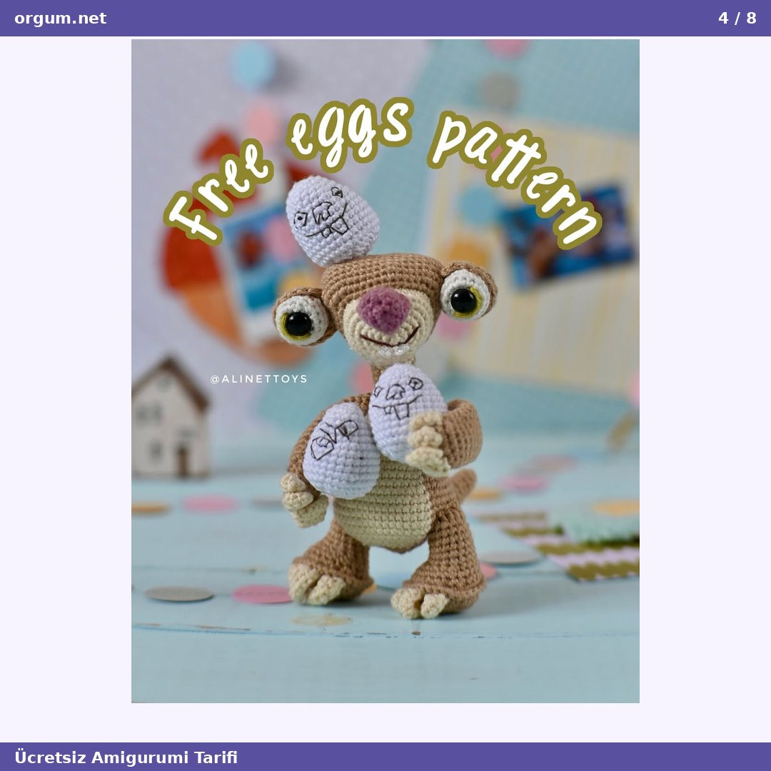 Amigurumi Paskalya Yumurtası - Ücretsiz Móc Len Thỏ và Trứng Phục Sinh