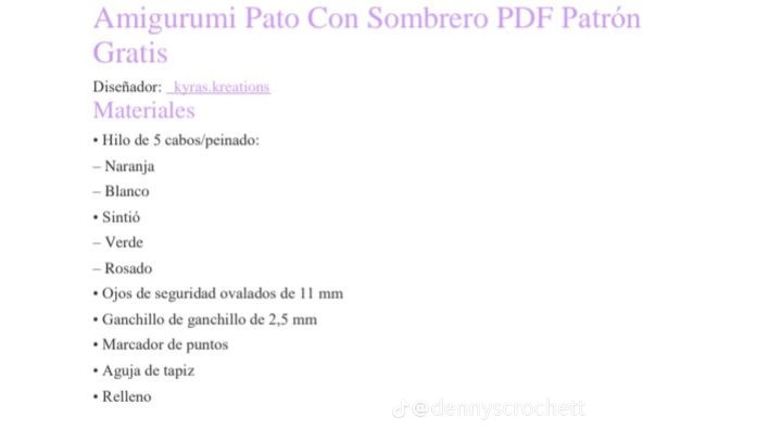 Amigurumi Pato Con Sombrero PDF Patrón Gratis