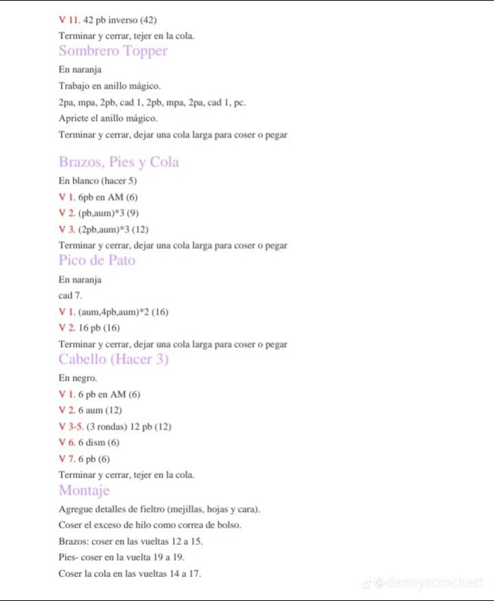 Amigurumi Pato Con Sombrero PDF Patrón Gratis