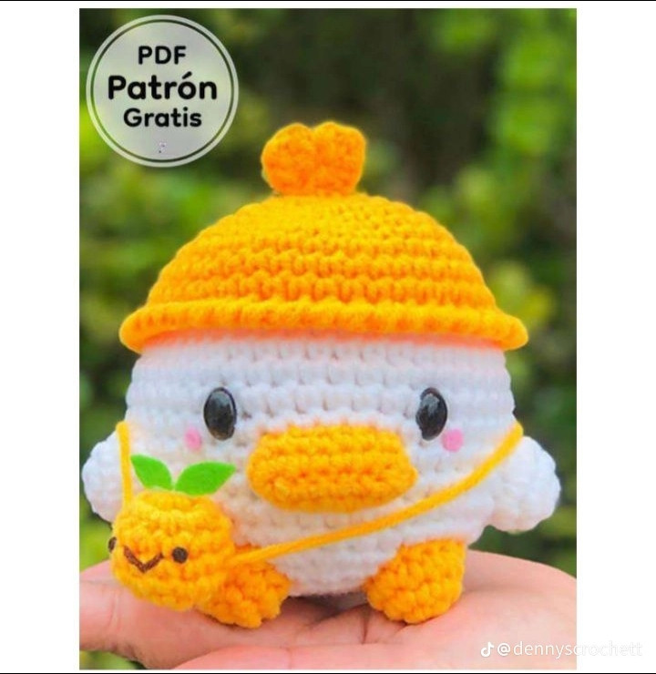 Amigurumi Pato Con Sombrero PDF Patrón Gratis