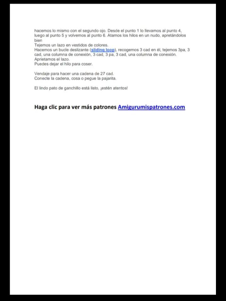 Amigurumi Peluche Pequeño Pato PDF Patrón Gratis Paso a Paso
